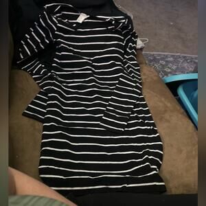 H&M Black and White Long Sleeve Dress
